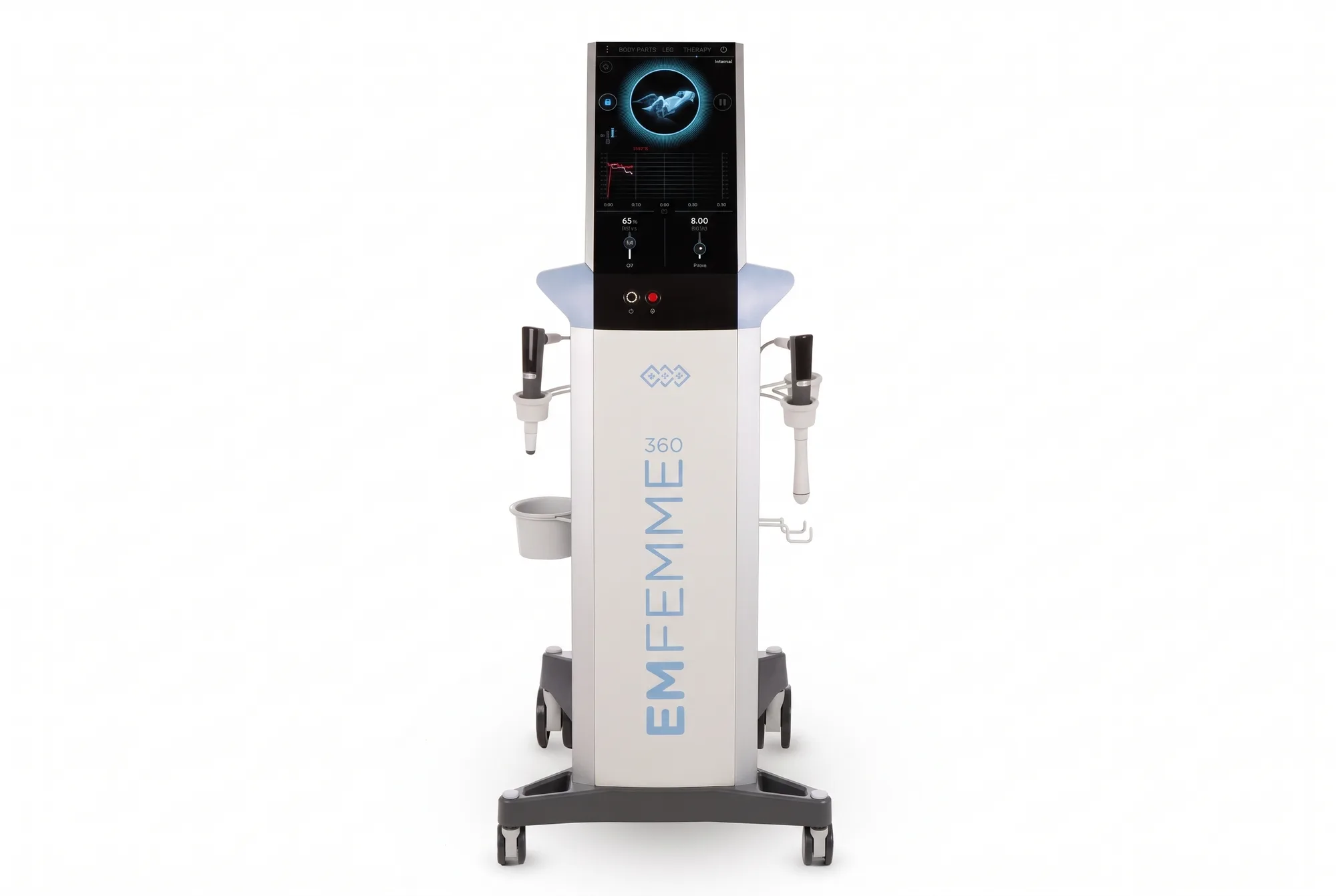 The Emfemme 360 treatment console with its two applicators.